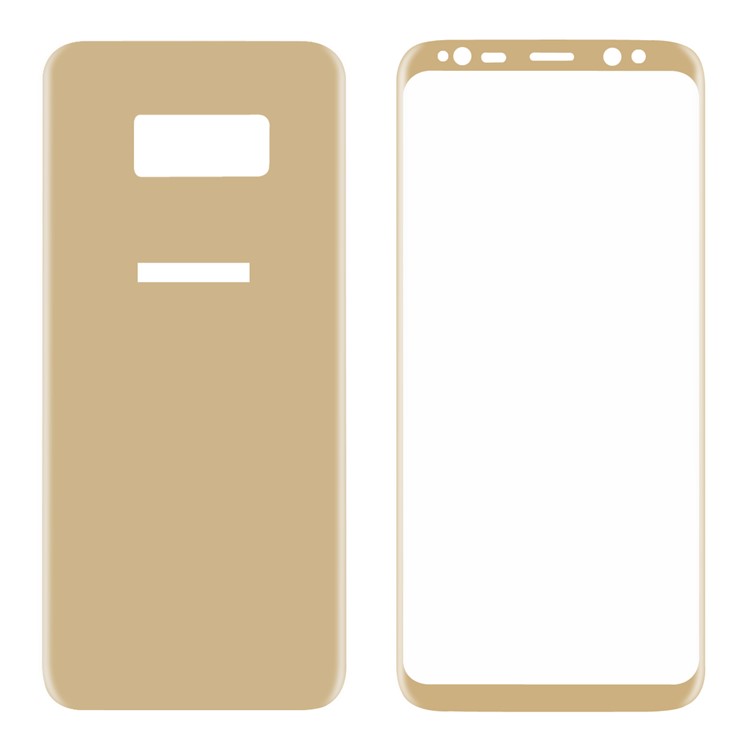 HAT PRINCE 0.26mm 9H Complete Coverage Tempered Glass Front + Back Screen Protector (3D Arc Edge) for Samsung Galaxy S8+ SM-G955 - Gold-6