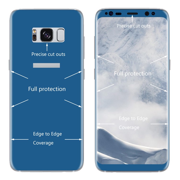 HAT PRINCE 0.26mm 9H Full Size Tempered Glass Front + Back Screen Protector (3D Arc Edge) for Samsung Galaxy S8+ SM-G955 - Blue-4
