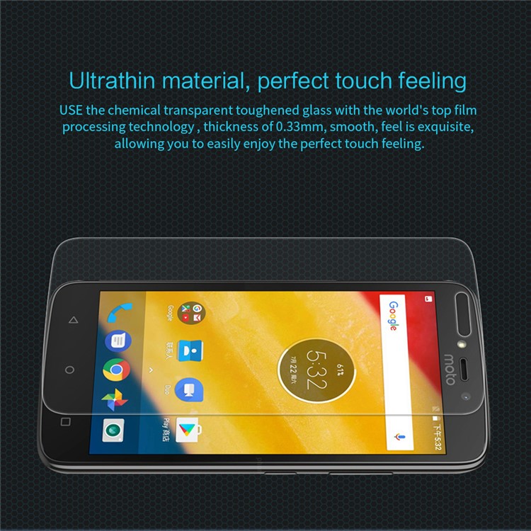 NILLKIN Amazing H Tempered Glass Screen Protector Anti-Explosion for Motorola Moto C Plus-5