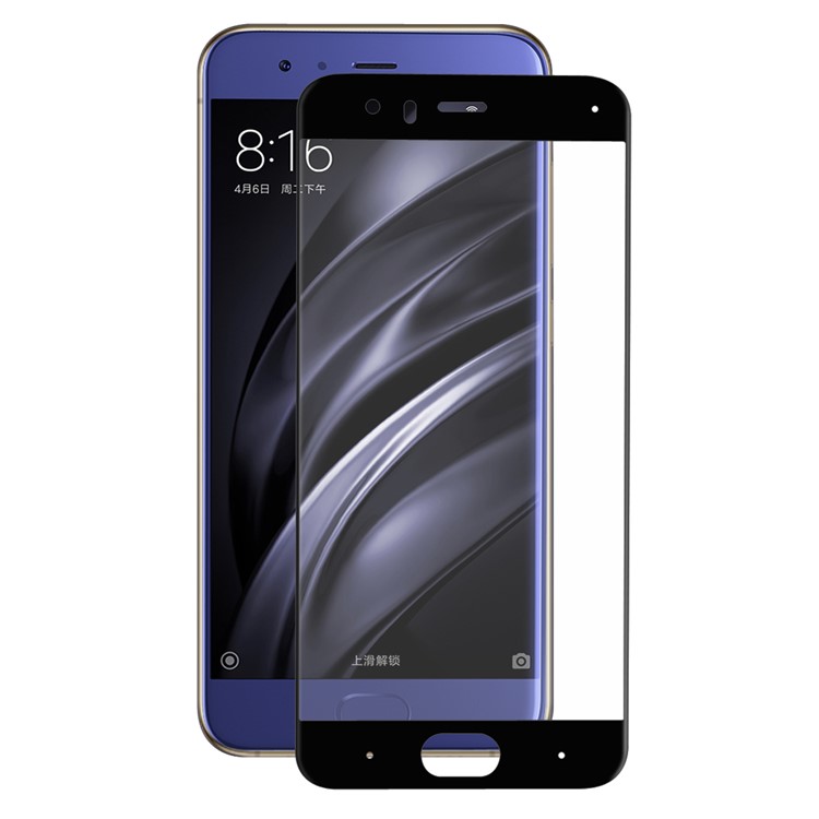 HAT PRINCE 0.2mm 9H Complete Coverage Tempered Glass Screen Protector Film with Carbon Fiber Soft 3D Arc Edge for Xiaomi Mi 6 - Black-2