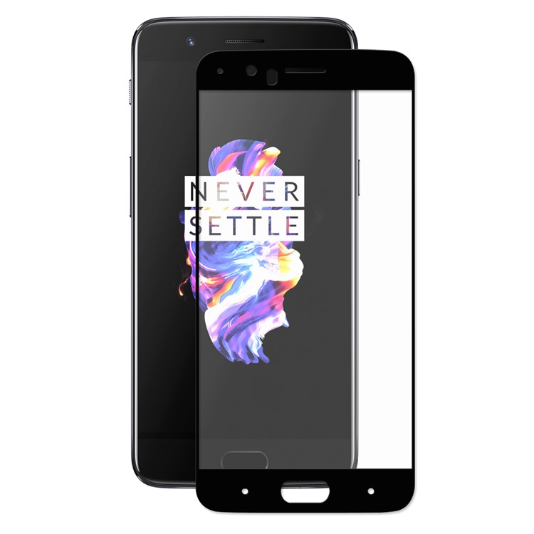 HAT PRINCE 0.26mm 9H Complete Coverage Tempered Glass Screen Protector Film (2.5D Arc Edge) for OnePlus 5 - Black-2