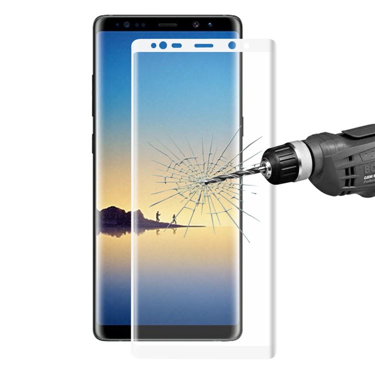 HAT PRINCE 0.26mm 3D Full Cover Tempered Glass Screen Protector Guard for Samsung Galaxy Note 8 - White-1