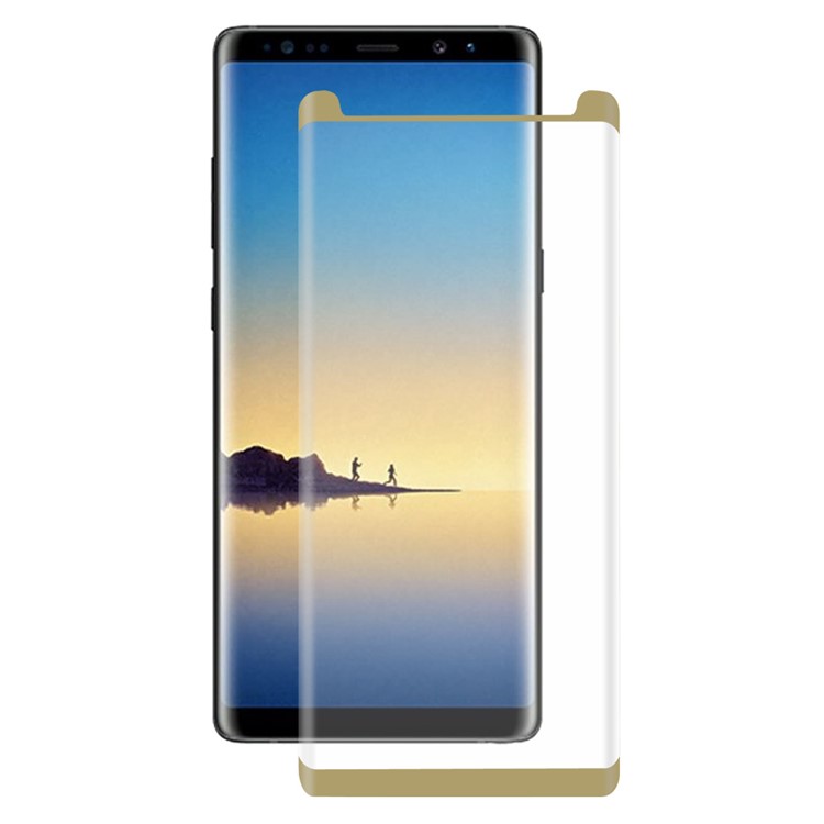HAT PRINCE 0.26mm 3D Full Size Tempered Glass Screen Protector Guard (Opening on Top) for Samsung Galaxy Note 8 - Gold-2