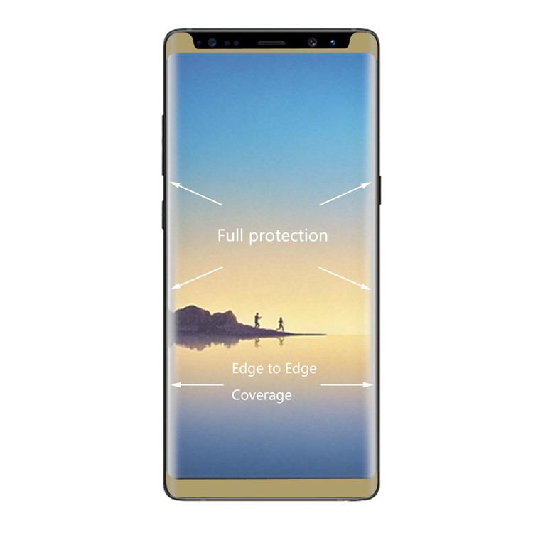 HAT PRINCE 0.26mm 3D Full Size Tempered Glass Screen Protector Guard (Opening on Top) for Samsung Galaxy Note 8 - Gold-3
