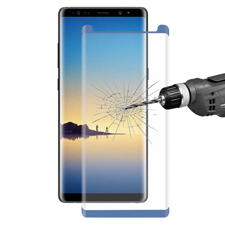 HAT PRINCE 0.26mm 3D Full Screen Tempered Glass Protector Guard Film (Opening on Top) for Samsung Galaxy Note 8 - Blue-1