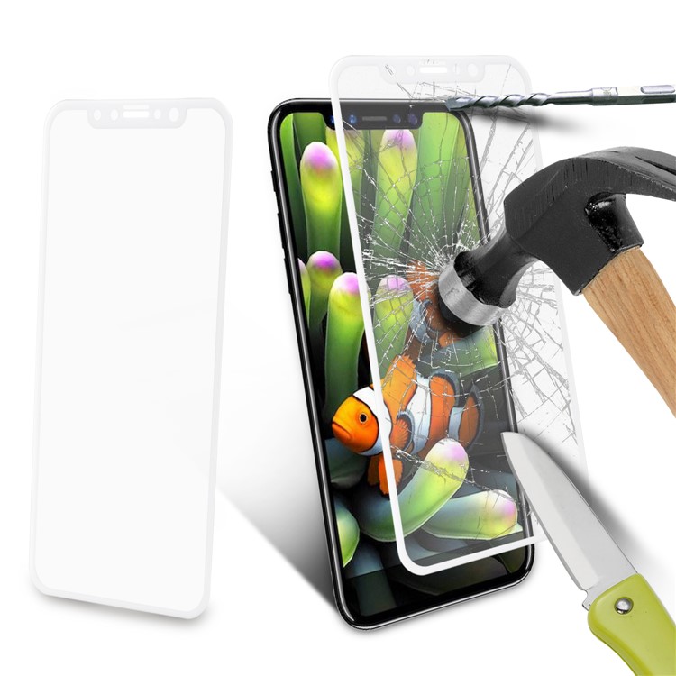 ANGIBABE 3D Curved Full Screen Cover Tempered Glass Protector Guard for iPhone XS / X 5.8-inch - White-9