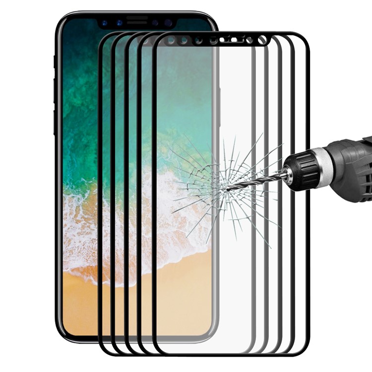 HAT PRINCE 5Pcs 0.26mm 2.5D Full Cover Tempered Glass Screen Protector Films for iPhone 8 - Black-1