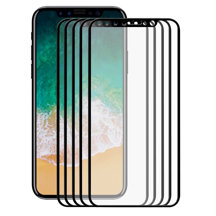 HAT PRINCE 5Pcs 0.26mm 2.5D Full Cover Tempered Glass Screen Protector Films for iPhone 8 - Black-2