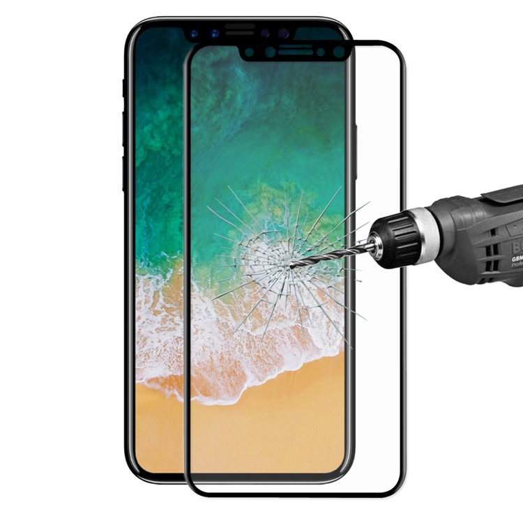 HAT PRINCE for iPhone 8 0.2mm 3D Curved Carbon Fiber Edges Full Size Tempered Glass Screen Protector - Black-1