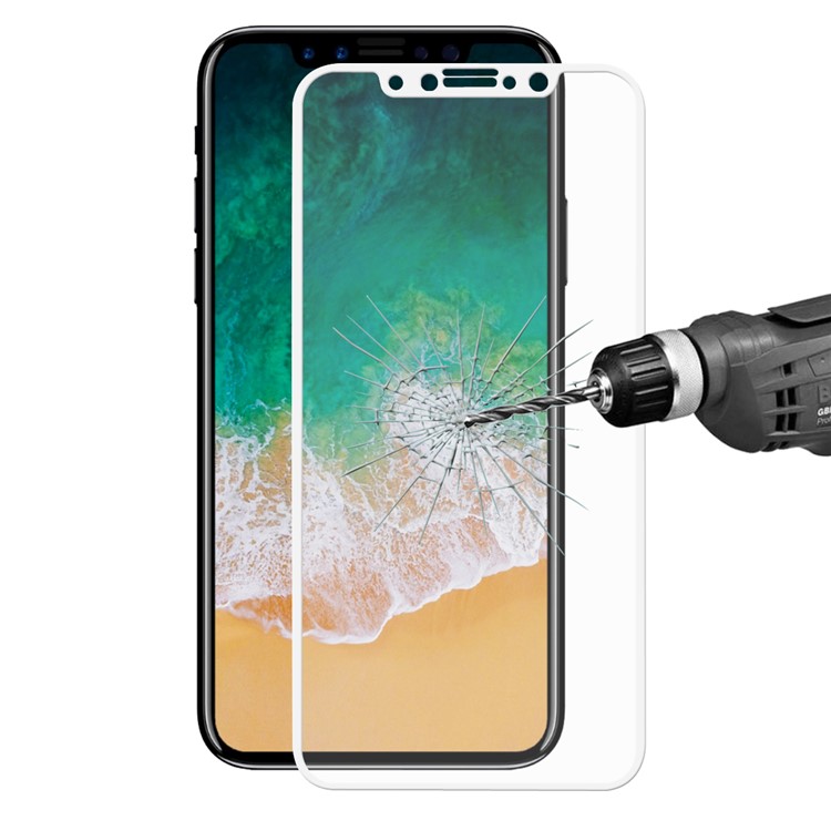HAT PRINCE 0.26mm 2.5D Full Coverage Tempered Glass Screen Protector Guard for iPhone X Xs / 5.8-inch - White-1