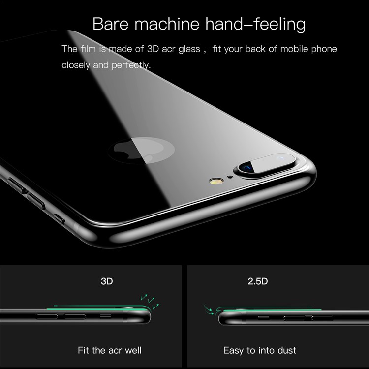 BASEUS Matte 0.33mm 3D Tempered Glass Back Protector for iPhone 8 / 7 4.7 inch - Black-4