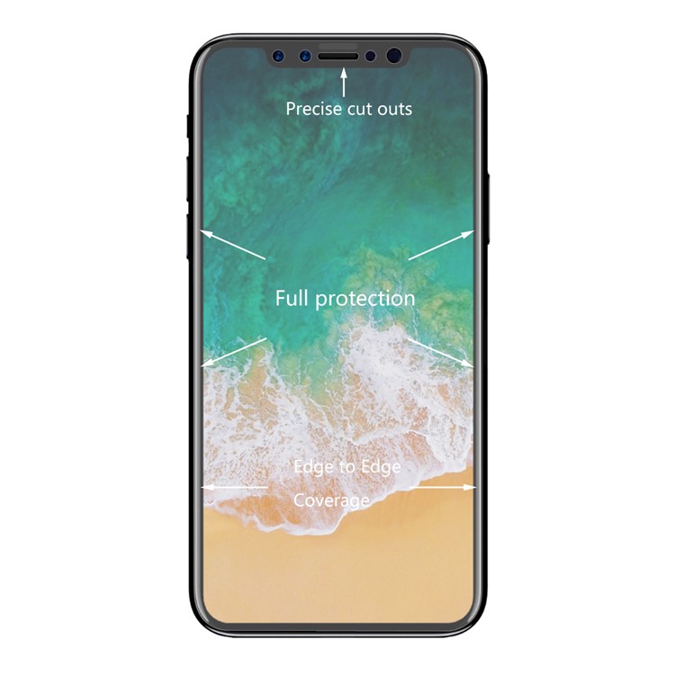 CHAPEAU PRINCE pour iPhone X 5,8 pouces Doux ANIMAL de compagnie Courbe Complète de Protecteur d'Écran du Film-2