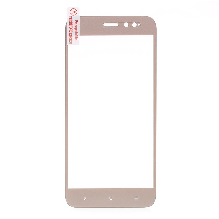 For Xiaomi Mi A1 / 5X Silk Print Full Screen Cover Mobile Tempered Glass Protector Film - Gold-2
