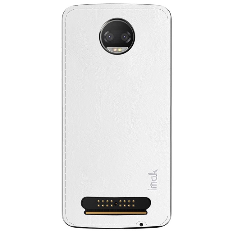 

IMAK BelleArti Back Sticker Filmy Leather Protector for Motorola Moto Z2 Play - White, Moto Z2 Play