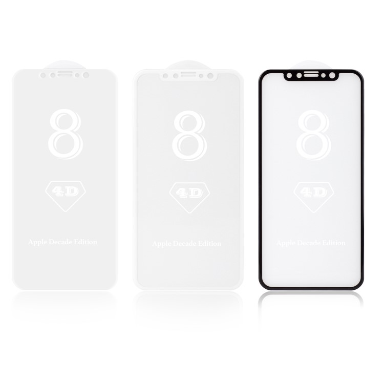 ANGIBABE for iPhone Xs / X/10 5.8-inch 4D Curved Full Screen Cover Tempered Glass Protector Guard - Black-10