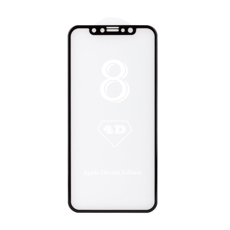 ANGIBABE for iPhone Xs / X/10 5.8-inch 4D Curved Full Screen Cover Tempered Glass Protector Guard - Black-2