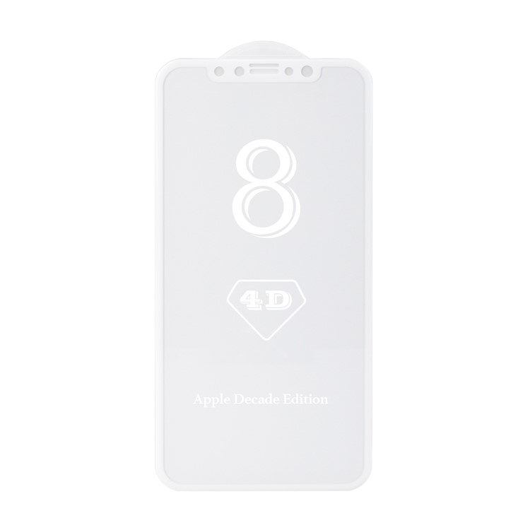 ANGIBABE 4D Curved Full Coverage Tempered Glass Screen Protector Film for iPhone Xs / X/10 5.8-inch - White-2