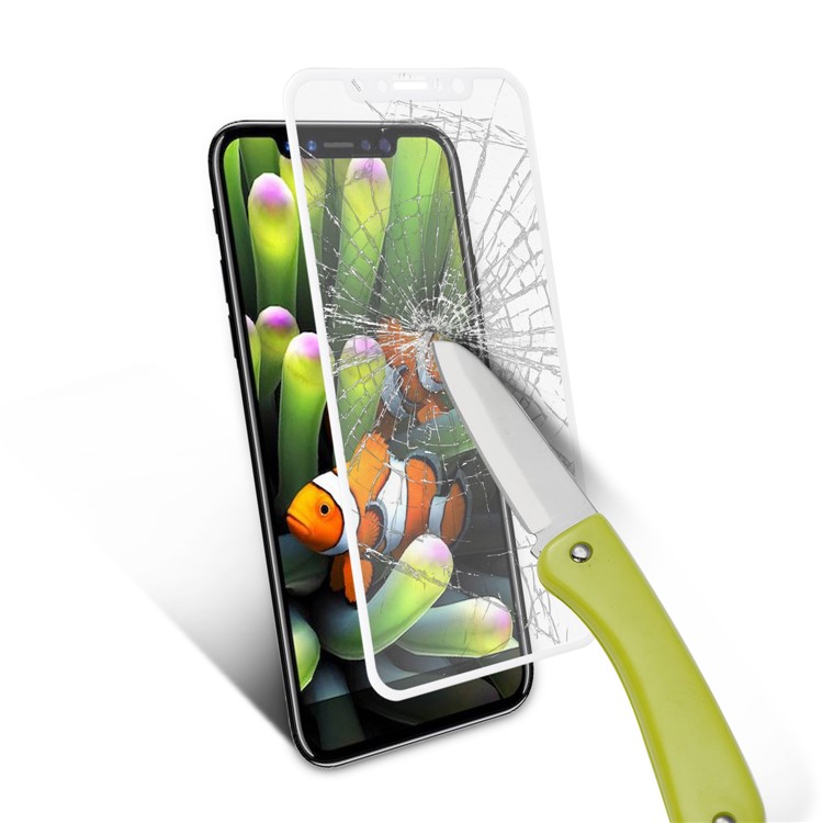 ANGIBABE 4D Curved Full Coverage Tempered Glass Screen Protector Film for iPhone Xs / X/10 5.8-inch - White-6
