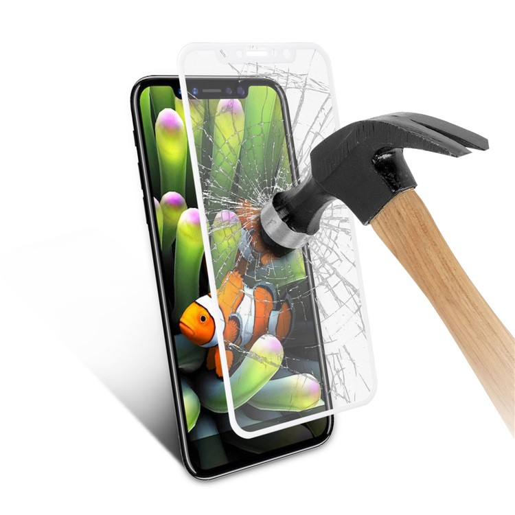 ANGIBABE 4D Curved Full Coverage Tempered Glass Screen Protector Film for iPhone Xs / X/10 5.8-inch - White-7