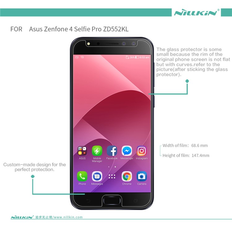 NILLKIN Matte Anti-scratch LCD Screen Protective Film for Asus Zenfone 4 Selfie Pro ZD552KL-6