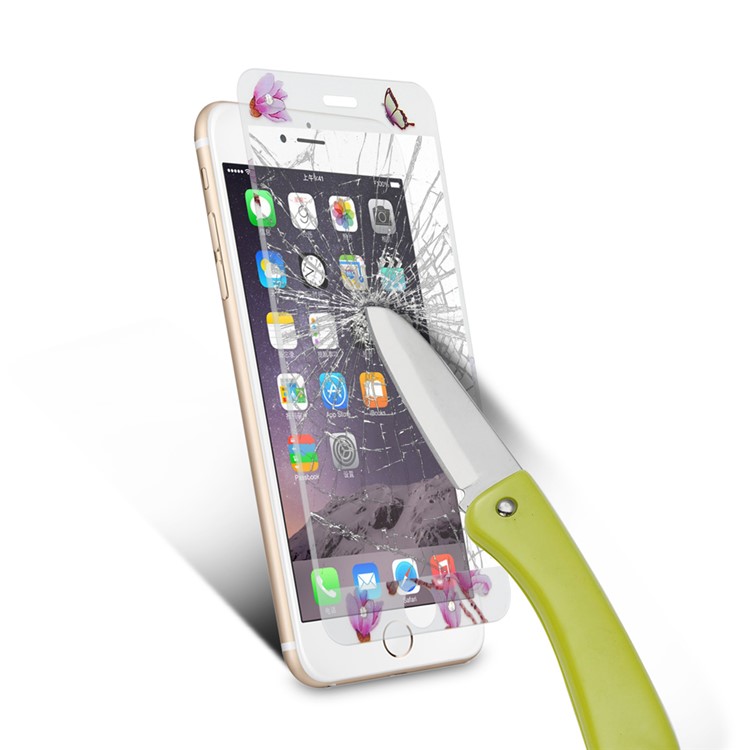 Embossing Front + Back Tempered Glass Films for iPhone 6s 6 - Butterflies & Wintersweet-5