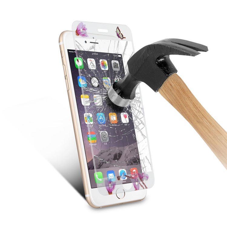 Embossing Front + Back Tempered Glass Films for iPhone 6s 6 - Butterflies & Wintersweet-6