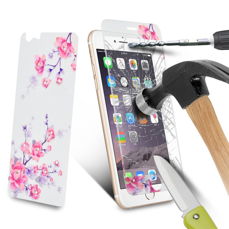 Embossing Front + Back Tempered Glass Films for iPhone 6s Plus / 6 Plus - Plum Blossom-8