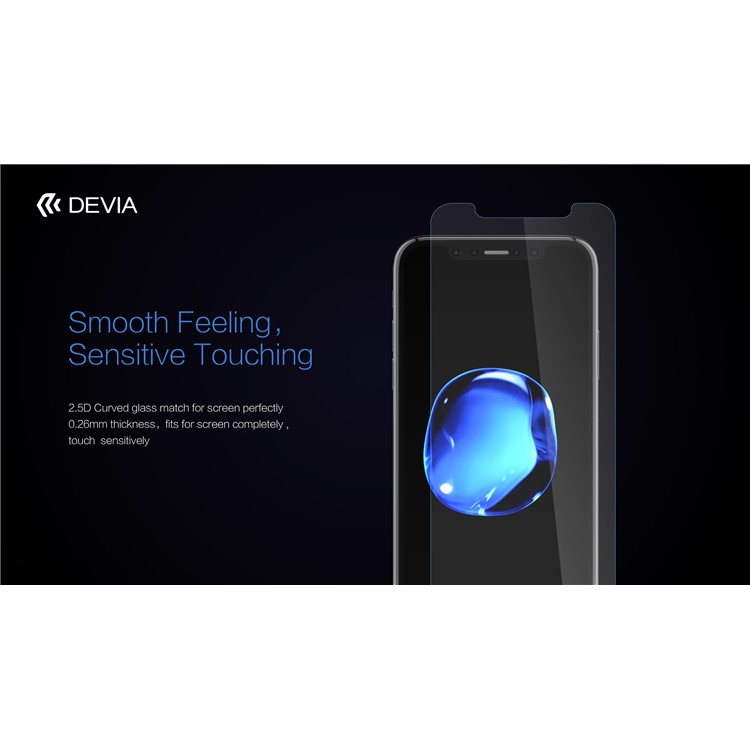 DEVIA Ultra-thin 0.26mm 2.5D Arc Edge 9H Tempered Glass Screen Protector for iPhone Xs / X (Ten)-2