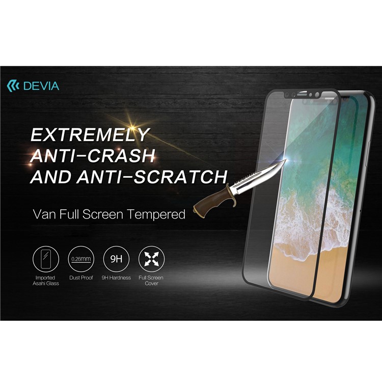 DEVIA Soft Edges 3D Tempered Glass Full Screen Protection Film for iPhone XS / X 5.8 inch-1