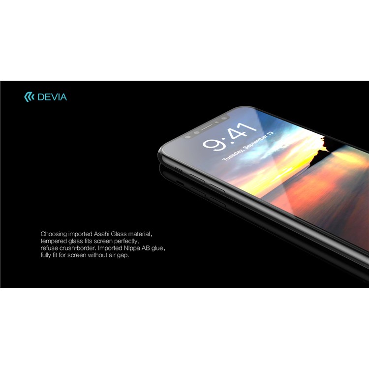 DEVIA Soft Edges 3D Tempered Glass Full Screen Protection Film for iPhone XS / X 5.8 inch-5