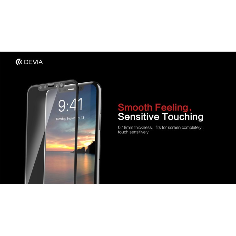 DEVIA for iPhone Xs / X (Ten) Eagle Eye 3D Soft Edges Full Screen Imported Asahi Tempered Glass Protector Film-4