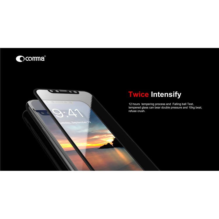 COMMA Dun Series for iPhone Xs / X (Ten) 5.8 inch Soft Edge Dun Full Screen Tempered Glass Protector Guard-2