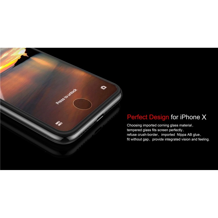 COMMA Dun Series for iPhone Xs / X (Ten) 5.8 inch Soft Edge Dun Full Screen Tempered Glass Protector Guard-5