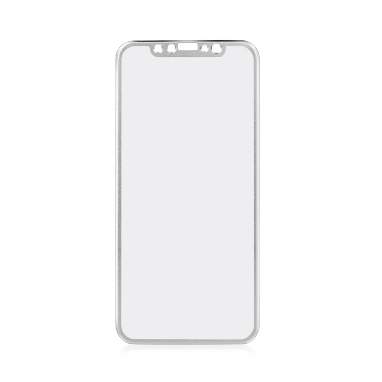ANGIBABE 0.3mm Titanium Alloy Brushed Edge Full Tempered Glass Screen Protector for iPhone Xs / X - Silver-2