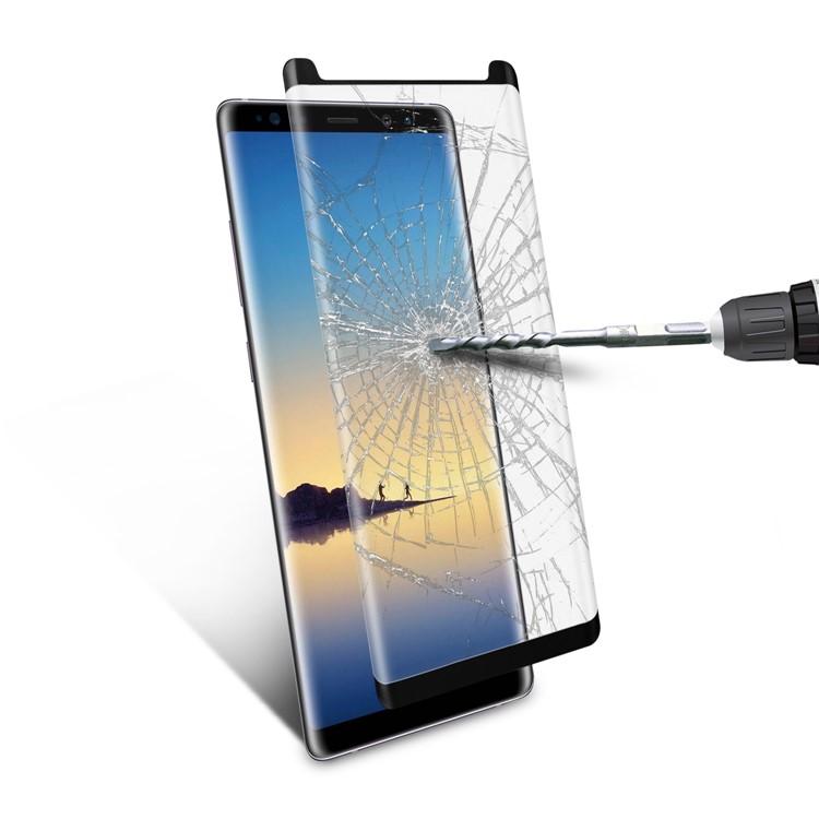 ANGIBABE 0.3mm Electroplated 3D Curved Full Screen Tempered Glass Protector for Samsung Note 8 SM-N950 - Black-10