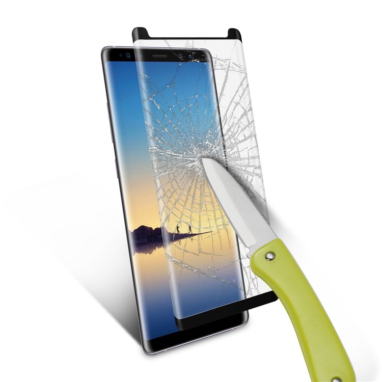 ANGIBABE 0.3mm Electroplated 3D Curved Full Screen Tempered Glass Protector for Samsung Note 8 SM-N950 - Black-8