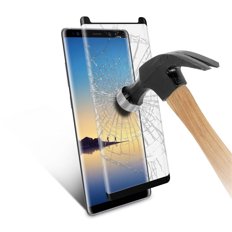 ANGIBABE 0.3mm Electroplated 3D Curved Full Screen Tempered Glass Protector for Samsung Note 8 SM-N950 - Black-9