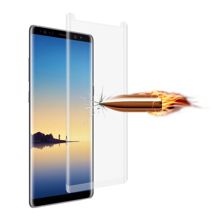 ANGIBABE for Samsung Note 8 SM-N950 Plated 3D Curved Complete Screen Tempered Glass Protector - Translucent-3