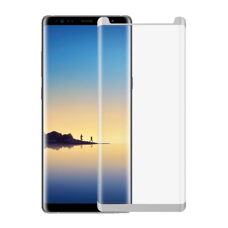 ANGIBABE Electroplated 3D Curved Full Mobile Tempered Glass Protector Film for Samsung Note 8 SM-N950 - Silver-1