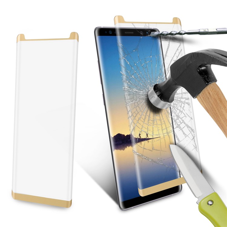 ANGIBABE Plated 3D Curved Complete Mobile Tempered Glass Protector Film for Samsung Note 8 SM-N950 - Gold-11