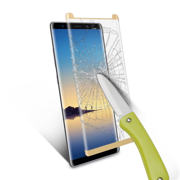 ANGIBABE Plated 3D Curved Complete Mobile Tempered Glass Protector Film for Samsung Note 8 SM-N950 - Gold-8