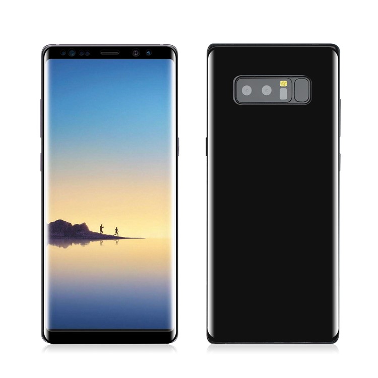 ANGIBABE 0.1mm Full Cover Plated Curved Soft PET Front + Back Screen Protector Film for Samsung Galaxy Note 8 SM-N950 - Black-2