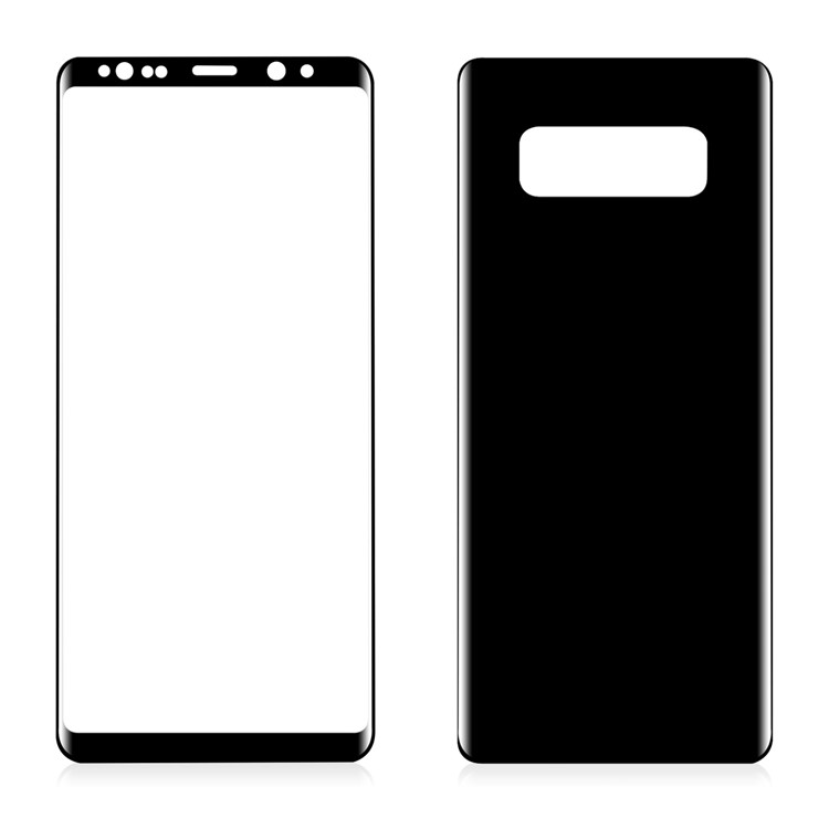 ANGIBABE 0.1mm Full Cover Plated Curved Soft PET Front + Back Screen Protector Film for Samsung Galaxy Note 8 SM-N950 - Black-3