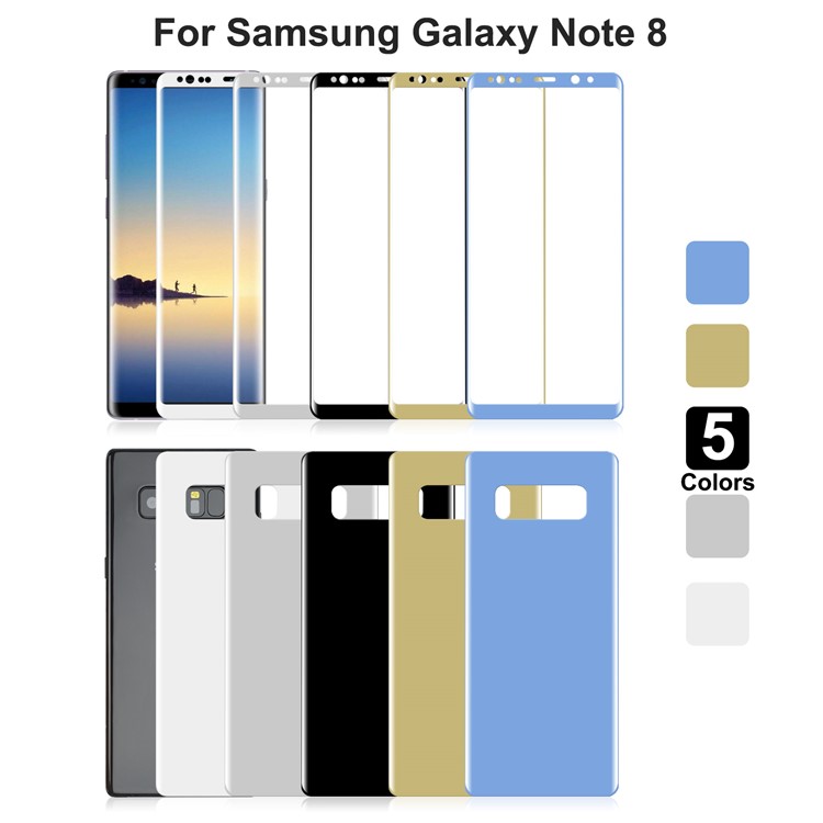 ANGIBABE 0.1mm Full Size Plated Curved Soft PET Front + Back Screen Protector Film for Samsung Galaxy Note 8 SM-N950 - White-11