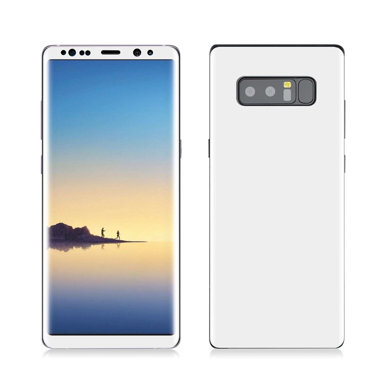 ANGIBABE 0.1mm Full Size Plated Curved Soft PET Front + Back Screen Protector Film for Samsung Galaxy Note 8 SM-N950 - White-2
