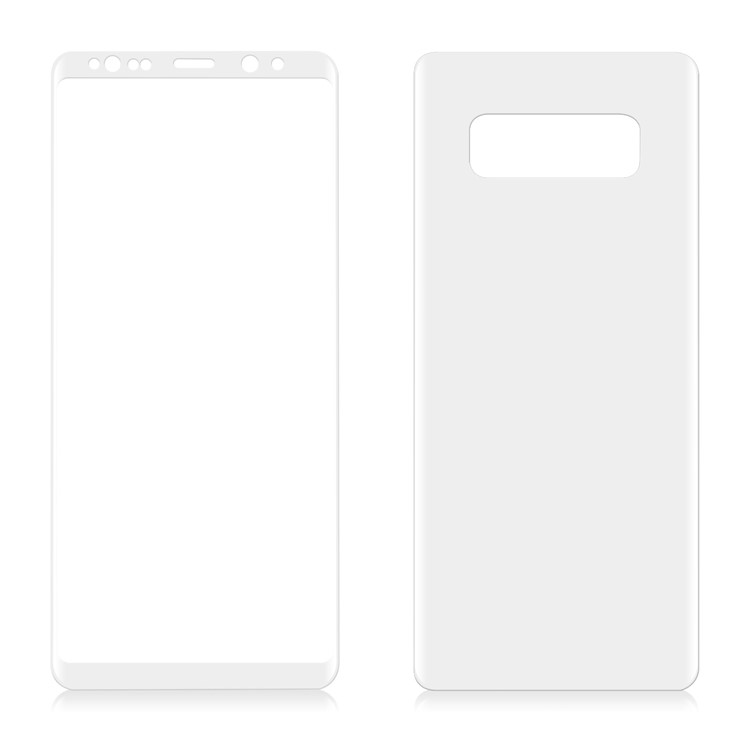 ANGIBABE 0.1mm Full Size Plated Curved Soft PET Front + Back Screen Protector Film for Samsung Galaxy Note 8 SM-N950 - White-3