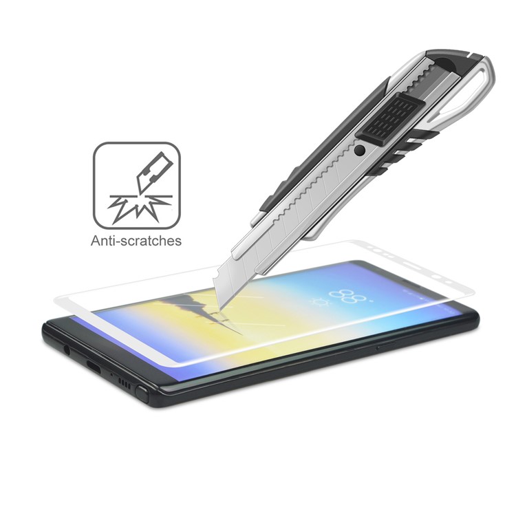ANGIBABE 0.1mm Full Size Plated Curved Soft PET Front + Back Screen Protector Film for Samsung Galaxy Note 8 SM-N950 - White-4