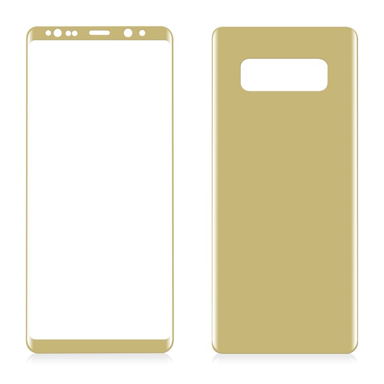 ANGIBABE 0.1mm Full Covering Plated Curved Soft PET Front + Back Screen Protector Film for Samsung Galaxy Note 8 SM-N950 - Gold-3