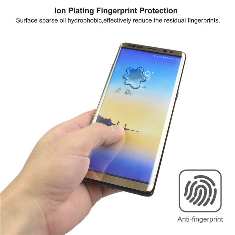 ANGIBABE 0.1mm Full Covering Plated Curved Soft PET Front + Back Screen Protector Film for Samsung Galaxy Note 8 SM-N950 - Gold-5