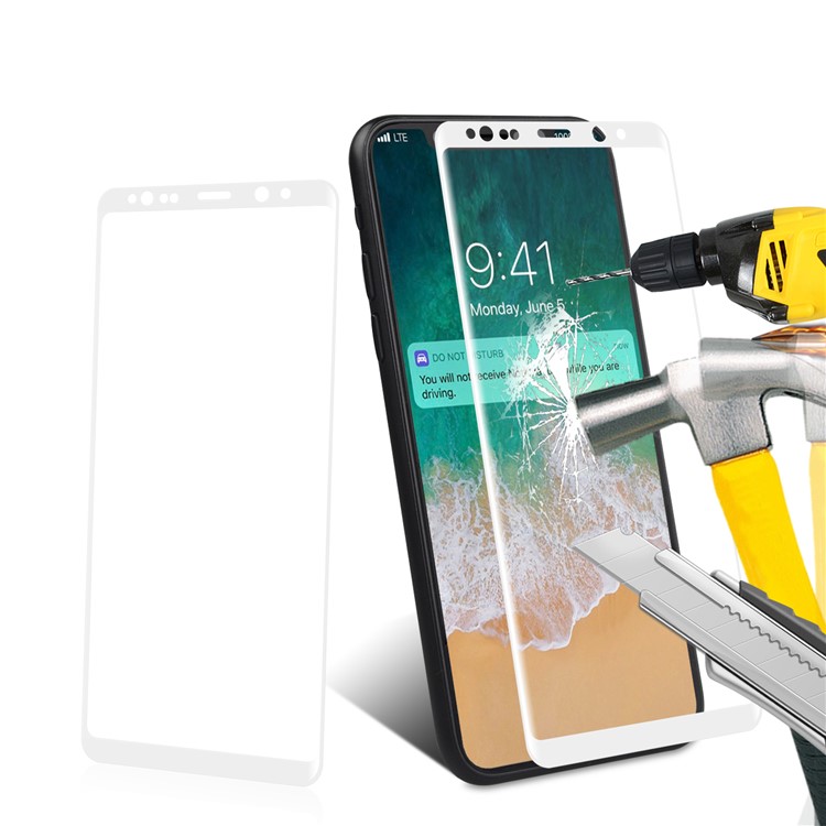 ANGIBABE 0.3mm Full Covering Curved Silk Print Mobile Tempered Glass Protector for Samsung Galaxy Note 8 SM-N950 - White-11